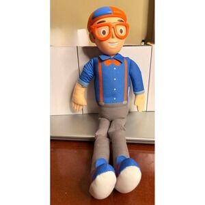 Blippi Talking Plush Doll 16 Inch Soft Figure Orange Glasses Blue Shirt Kids Toy